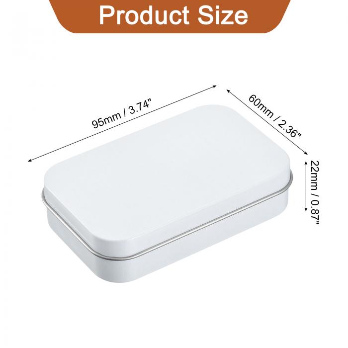 uxcell 3個入り メタル ティンボックスコンテナ 3.7x2.4x0.9" 長方形 空 ボックスホームオーガナイザーミニポータブル収納容器 キャンディドロー イングピンクラフト用 蓋付き ホワイト