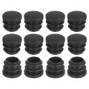 uxcell プラスチックホールプラグ 12個15x16mmラウンドパイプチュービングエンドキャップ パイプチューブインサートキャップ テーブルチェアレッグホー...
