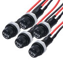 uxcell 5個のパネル取り付けヒューズホルダー5x20mm AC 250V 10A/AC 125V 15A スクリューキャップヒューズホルダー、予め半田付け...