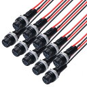 uxcell 10個のパネル取り付けヒューズホルダー6x30mm AC 250V 10A/AC 125V 15A スクリューキャップヒューズホルダー、予めはんだ...