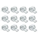 uxcell 12個 スプリングバンド式アクション燃料/シリコンバキュームホース パイプクランプ 15mm低圧空気スプリングホースクリップクランプ 自動車用オイルパイプ 水管用 シルバー