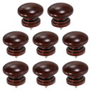 uxcell 8個の丸い木製引き出しノブ、1.26インチ×0.98インチの自己攻釘式無垢木ハンドル丸いキャビネットノブマッシュルーム形状木製ノブ、茶色