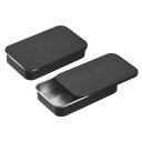uxcell 6個入りのメタルティ ンボックスコンテナ、3.1x2x0.6インチのスライドトップティンコンテナ、空の長方形の収納ボックス、キャンディ、コスメティック、クラフト用のポータブルミニティンケース、黒(3)