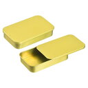 uxcell 4個入りの金属製ティンボックスコンテナ、3.1x2x0.6インチのスライドトップティンコンテナ、空の長方形収納ボックス、キャンディ、コスメティック、クラフト用のポータブルミニティンケース、ゴー ルド