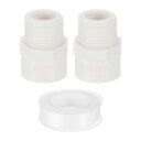 uxcell PVCメスアダプターパイプ継手、シーラントテープ付き2個1/2" 2ウェイPVCパイプコネクター(ソケット×メスパ イプスレッド)、配管用水ライン用PVCホースアダプターカップリング(ホワイト)