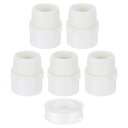 uxcell PVCメスアダプターパイプ継手、5個1-1/4" 2ウェイPVCパイプコネクター(ソケット×メスパ イプスレッド)シーラントテープ付き、配管用PVCホースアダプターカップリング(ホワイト)