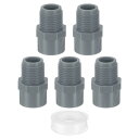 uxcell PVCメスアダプターパイプ継手、5個1/2" 2ウェイPVCパイプコネクター(シールテープ付き)(ソケット x メスパ イプスレッド)、配管用水ライン用PVCホースアダプターカップリング(グレー)