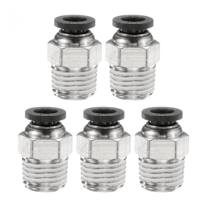 uxcell 5個 プッシュ・トゥ・コネクト・フィッティング 1/4" チューブ外径 x 1/4" N スレッド メール ..