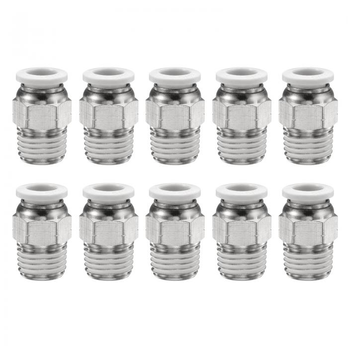 uxcell 10個 プッシュ・トゥ・コネクト・フィッティング 5/16" チューブ OD x 1/4" N スレッド メール ..