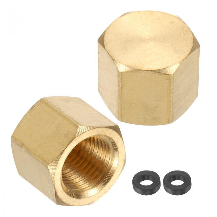 uxcell 真鍮製六角ヘッドプラグ圧縮キャップフィッティン
