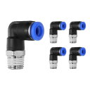 uxcell 5個のプッシュ・トゥ・コネクト・フィッティング メールボウ 5/16インチチューブOD x 1/4インチN P Tスレッド プラスチッククイックコ...