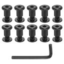 uxcell 10セットのスクリューポスト メスM6x6mmステンレススチールスクリューリベット 女性8x10ヘックスドライブバインディングスクリューベルトバッ...