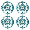 uxcell 4枚 レトロレースプレイスマッ ト、フランスクロシェドイリーラウンド刺繍ホローカップ花瓶テーブルマッ ト、ダイニングテーブルキッチンパーティー用1...