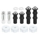 uxcell 5セット トイレシートヒンジネジキット ステンレス製ユニバーサルトイレシートネジプラスチック/ゴムボルト ガスケットとナット付き トイレシート交換部品用