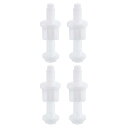 uxcell トイレシートヒンジボルト4個 ホワイトユニバーサルプラスチックトイレシートヒンジボルトスクリュー ナット ワッシャー付き トイレシート 取り付け用