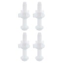 uxcell トイレシートヒンジボルト4個 ホワイトユニバーサルプラスチックトイレシートヒンジボルトスクリュー ナット ワッシャー付き トイレ 上部シートを固定用