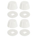 uxcell 4個 トイレボルトキャップ 20mm/0.79"プラスチック製プッシュオン式トイレシートフロアボルトキャップ ワッシャー付き ユニバーサルフロアボルトキャップ ホワイト
