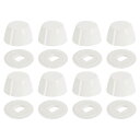 uxcell 8個 トイレボルトキャップ 20mm/0.79"プラスチック製プッシュオン式トイレシートフロアボルトキャップ ワッシャー付き ユニバーサルフロアボルトキャップ ホワイト