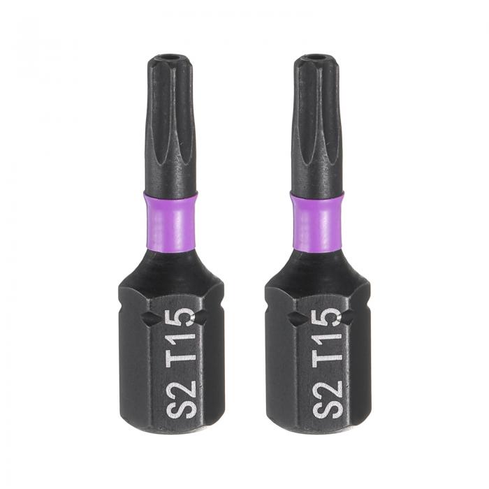 uxcell 2個のTT15トルクススクリュードライバービット1/4