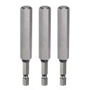 uxcell 3個入り H10.0 ヘックスヘッドドリルビットレンチ 10mm メトリックフラット先端 1/4" ヘックスシャンク 80mm (3.15") 長さ 磁気ヘキサゴナルスクリュードライバーソケット インダストリアルスクリュードライバーパワービット