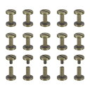 uxcell 30パック真鍮シカゴスクリュー 10x10mmフラットヘッドスクリューバックバインディングポストネイルスタッドリベットファスナー DIYレザークラ...