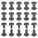 uxcell 30パック真鍮シカゴスクリュー 7x8mmフラットヘッドスクリューバックバインディングポストネイルスタッドリベット DIYレザークラフトベルトストラップ黒色