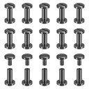 uxcell 30パック真鍮シカゴスクリュー 10x8mmフラットヘッドスクリューバックバインディングポストネイルスタッドリベットファスナー DIYレザークラフトベルトストラップ黒色