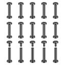 uxcell 30パック真鍮シカゴスクリュー 20x8mmフラットヘッドスクリューバックバインディングポストネイルスタッドリベットファスナー DIYレザークラフトベルトストラップ黒色