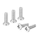 uxcell M1.2-0.25 x 4mm 20個 フラットラウンドヘッドスクリュー 304ステンレス鋼 プラスドライブ マシンスクリュー 金物 ファスナー ...