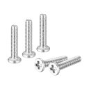 uxcell M1.2-0.25 x 6mm 20個 フラットラウンドヘッドスクリュー 304ステンレス鋼 プラスドライブ マシンスクリュー 金物 ファスナー ...