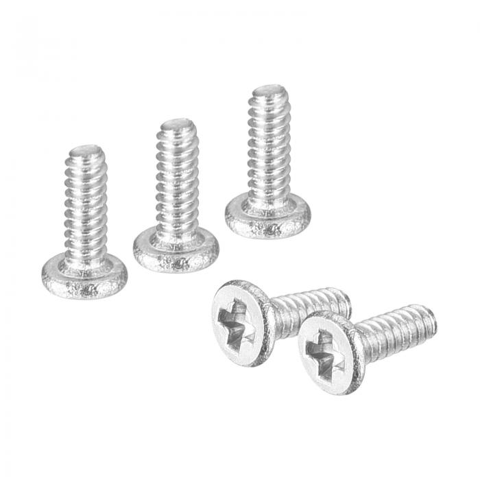 uxcell M1-0.25 x 3 mm 20個 フラットラウンドヘッドスクリュー 304ステンレ ...