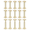 uxcell 25パック真鍮シカゴスクリュー 20x10mmフラットヘッドスクリューバックバインディングポストネイルスタッドリベット DIYレザークラフトベルト...
