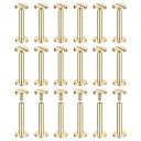 uxcell 25パック真鍮シカゴスクリュー 25x10mmフラットヘッドスクリューバックバインディングポストネイルスタッドリベット DIYレザークラフトベルト...