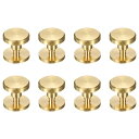 uxcell 真鍮製シカゴスクリュー8個セット 8mm 高さ フラットヘッドスクリュー バインディングリベット ポストネイルスタッドファスナー DIYレザークラ...