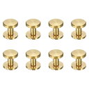 uxcell 真鍮製シカゴスクリュー8個 10mm 高さ フラットヘッドスクリュー バインディングリベット ポストネイルスタッドファスナー DIYレザークラフト...