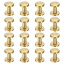 uxcell 真鍮製シカゴスクリュー16個 13 mm 高さ フラットヘッドスクリュー バインディングリベット ポストネイルスタッドファスナー DIYレザークラ...