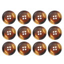 uxcell 12個の樹脂製ボタン、23 mm 7/8インチ 4つの穴の丸いボタン、コート、メンズスーツ、衣類、ガーメント、コーヒーブ ラウン