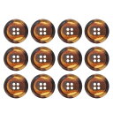 uxcell 12個の樹脂製ボタン、25mm 1インチ 4つの穴の丸いボタン、コート、メンズスーツ、衣類、衣類、コーヒーブ ラウン