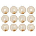 uxcell 12個の樹脂製ボタン、28mm 1 1/8インチ 4つの穴の丸いボタン、コート、メンズスーツ、衣類、カーキ用