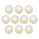 uxcell 10個の樹脂製ボタン、直径20mm 4穴 ラウンドパターン フラットバックボタン コート、スーツ、衣類、ガーメント&DIYクラフト用、2#ホワイト