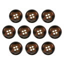 uxcell 10個の樹脂製ボタン、直径18mm 11/16インチ 4つの穴の丸い模様のフラットバックボタン、コート、スーツ、衣類、ガーメント&DIYクラフト用...