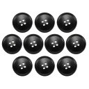 uxcell 10個の樹脂製ボタン、30mm 1 3/16インチ 4つの穴の丸い模様のフラットバックボタン、コート、スーツ、衣類、ガーメント&DIYクラフト用、7#黒
