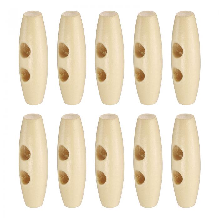 uxcell 10個の木製トグルボタン35mm / 1.4