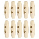 uxcell 10個の木製トグルボタン40mm / 1.6