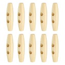 uxcell 10個の木製トグルボタン55mm / 2.2