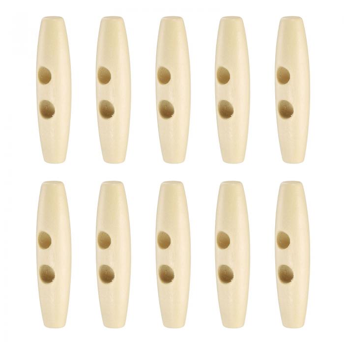 uxcell 10個の木製トグルボタン60mm / 2.4