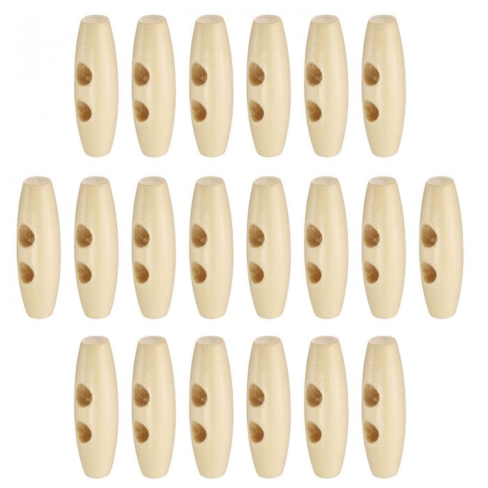 uxcell 20個の木製トグルボタン35mm / 1.4