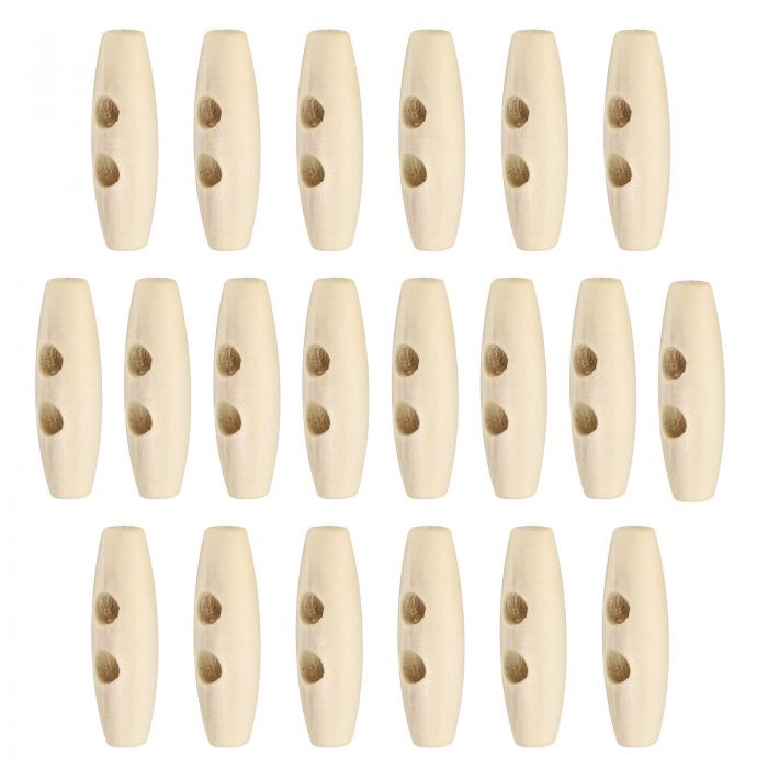 uxcell 20個の木製トグルボタン40mm / 1.6