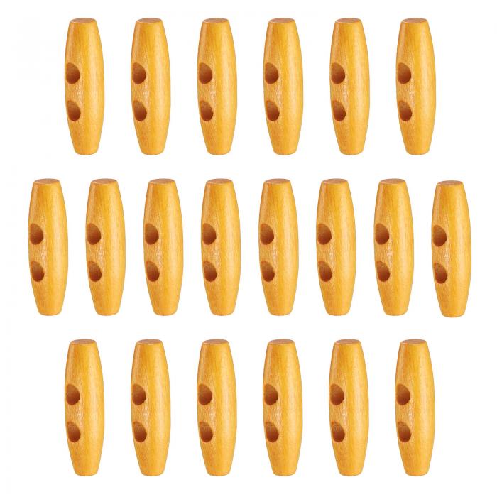 uxcell 20個の木製トグルボタン40mm / 1.6