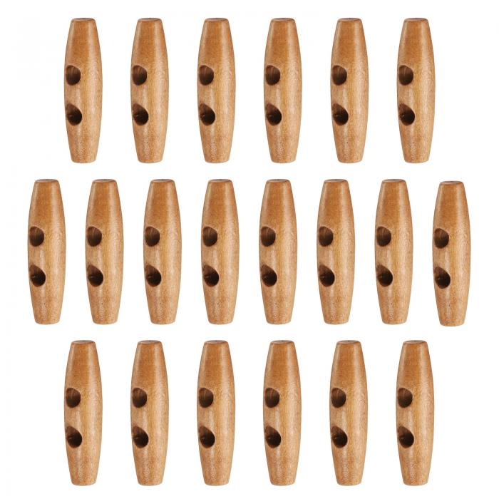 uxcell 20個の木製トグルボタン55mm / 2.2